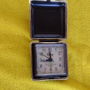 Black and Silver Travel Alarm Clock NWOT